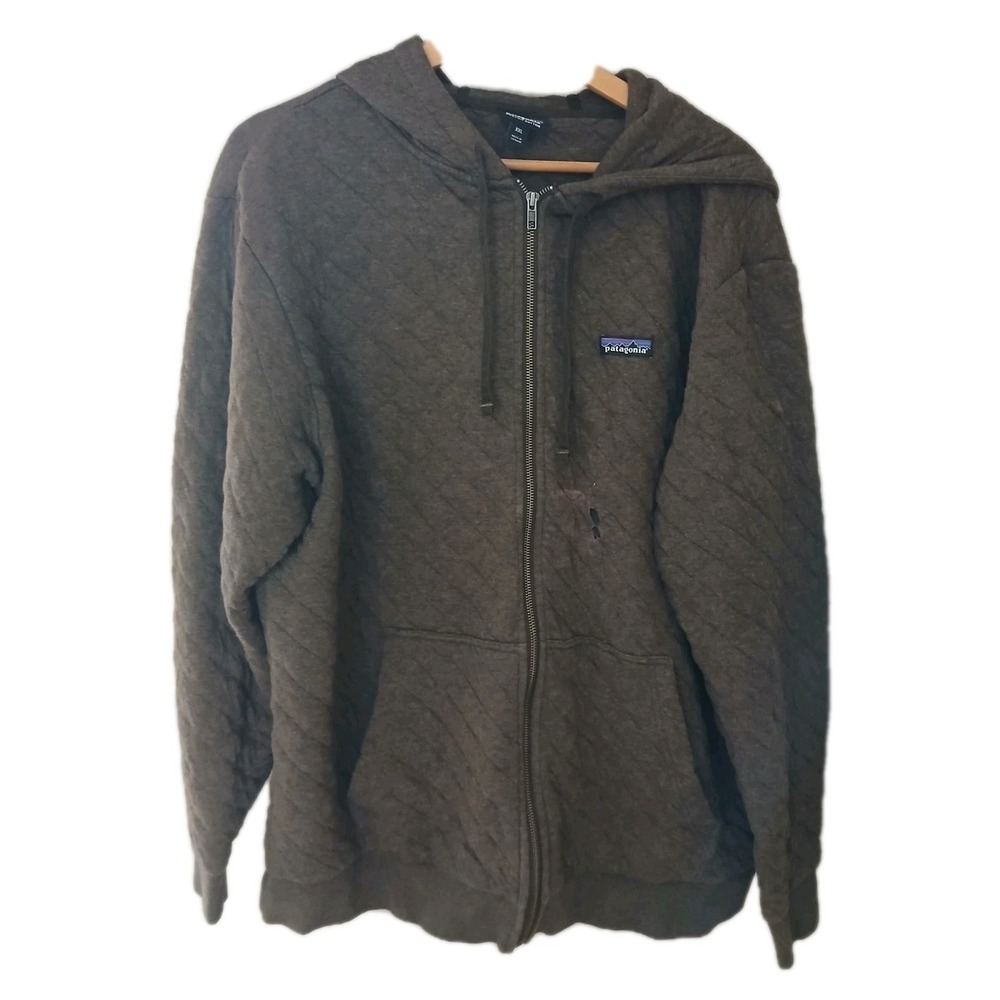 Patagonia Organic Cotton Quilt Full Zip Hoodie Size XXL Camp Outdoors Gorpcore